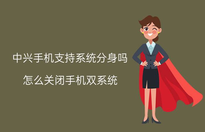 中兴手机支持系统分身吗 怎么关闭手机双系统？